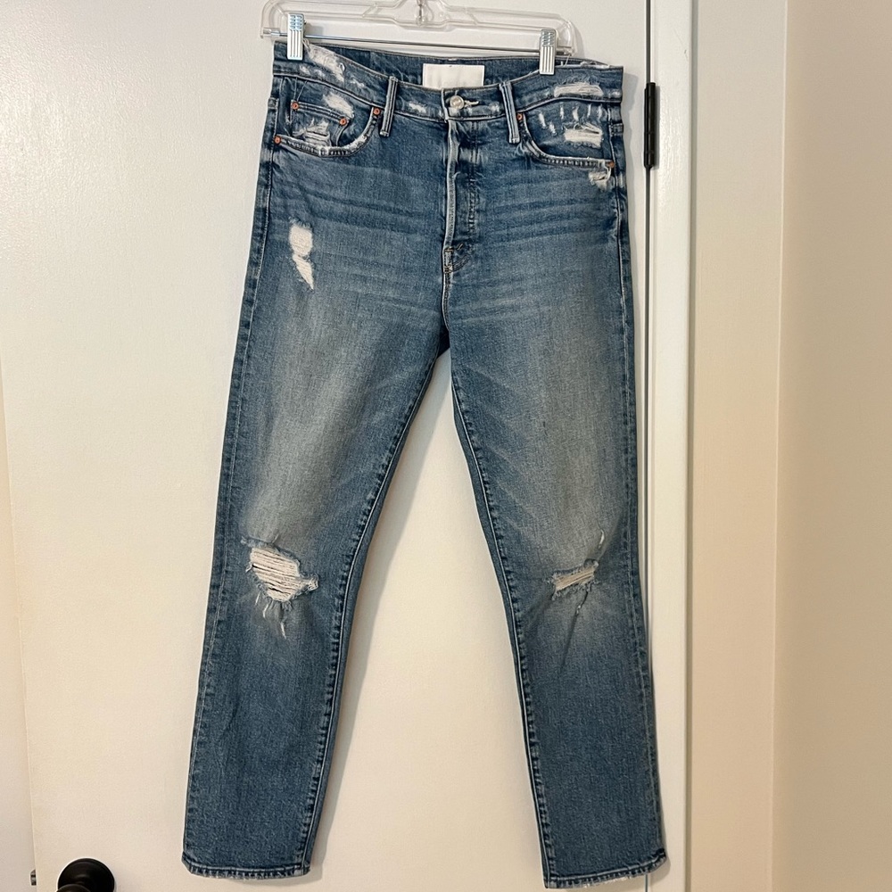 MOTHER The Trickster Ankle distressed jeans size 27